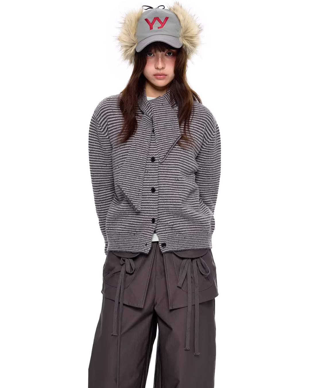 Dot Polar Fleece Knit Cardigan EZK0099