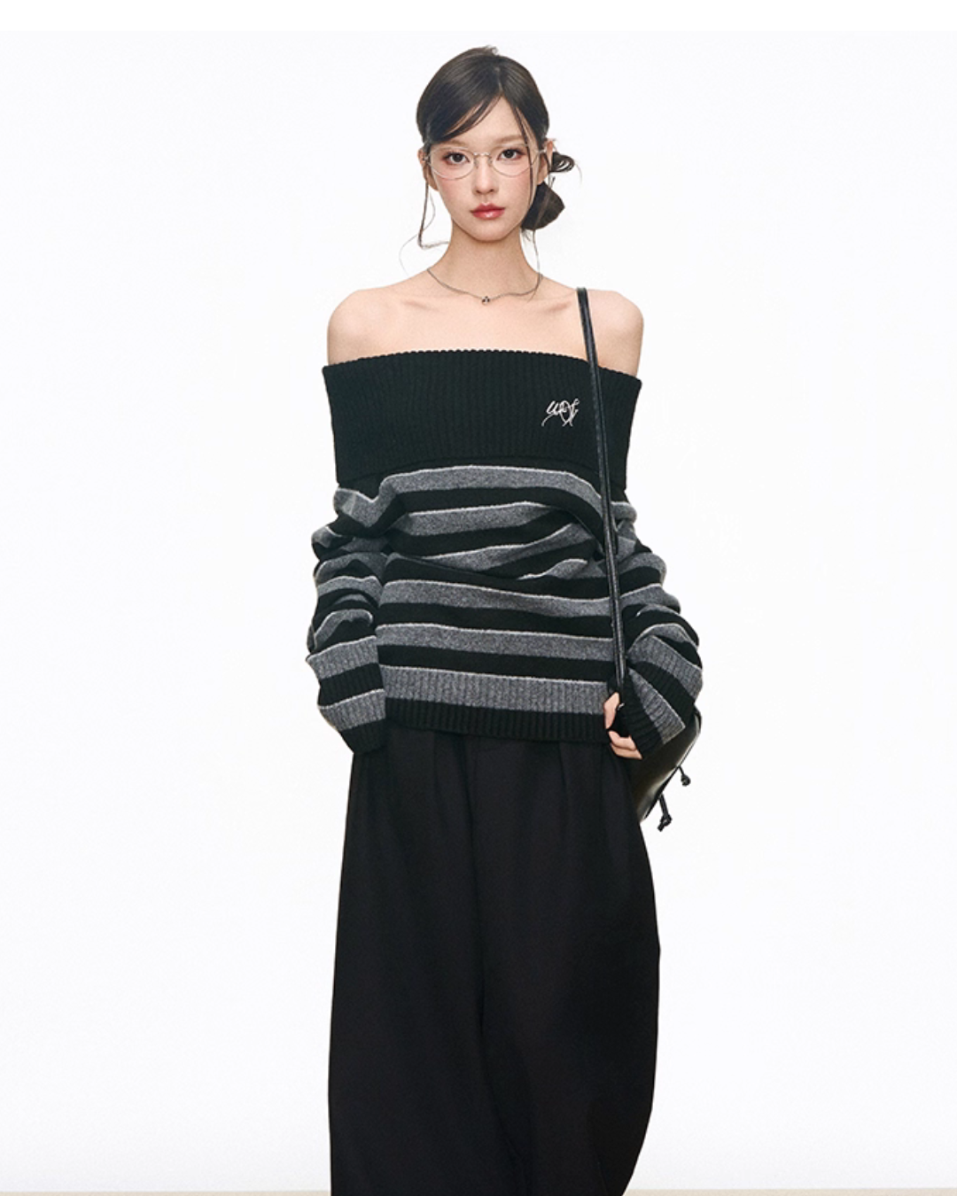 Off Shoulder Sweater Top / Wide Long Pants WEO0061