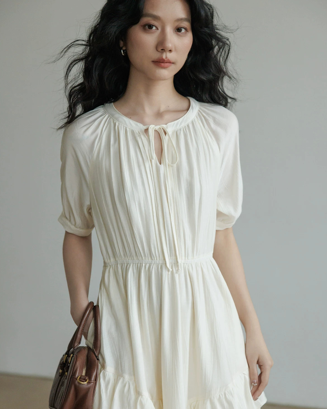 V-Neck Tiered Mini Dress VAS0201