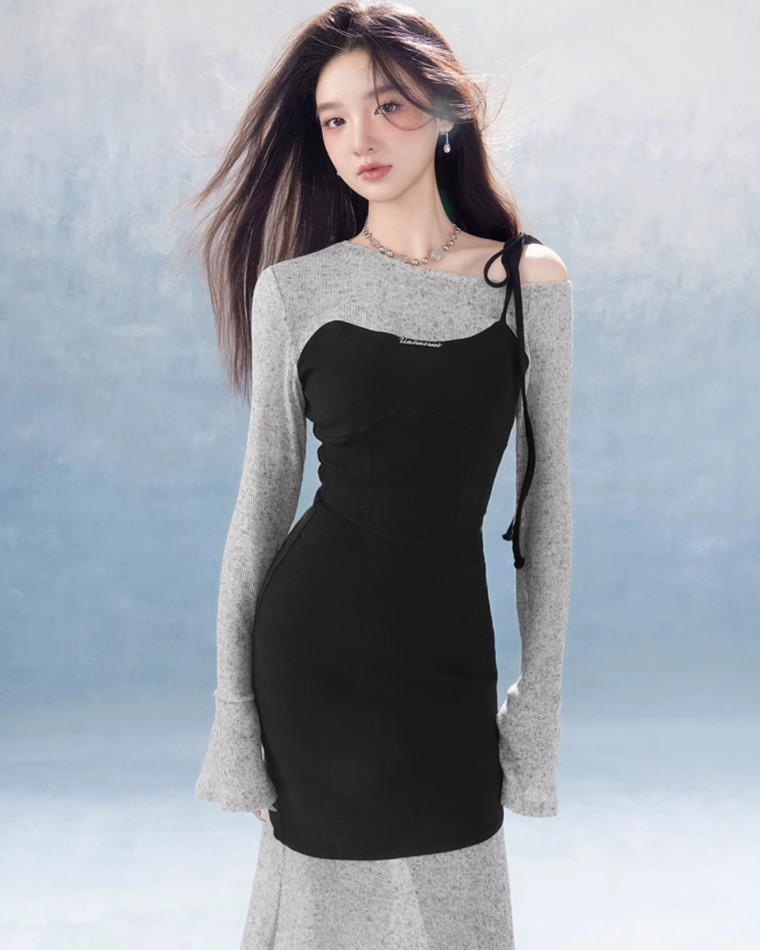 Asymmetrical Knit Dress EPU0003