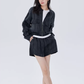Round Neck Zip-Up Short Jacket SHN0022
