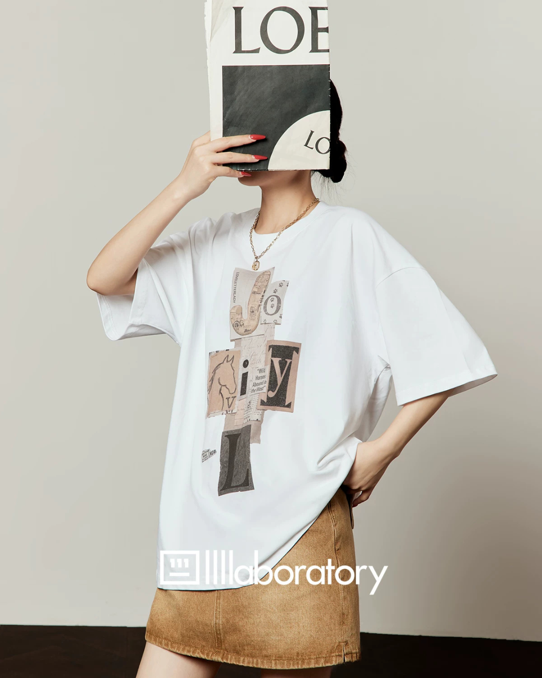 Letter Print Short-Sleeve T-Shirt LLA0651