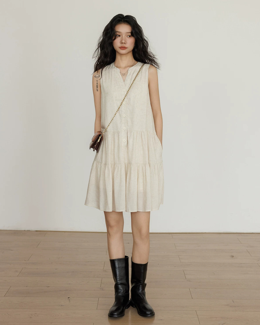 Sleeveless Tiered Mini Dress VAS0202