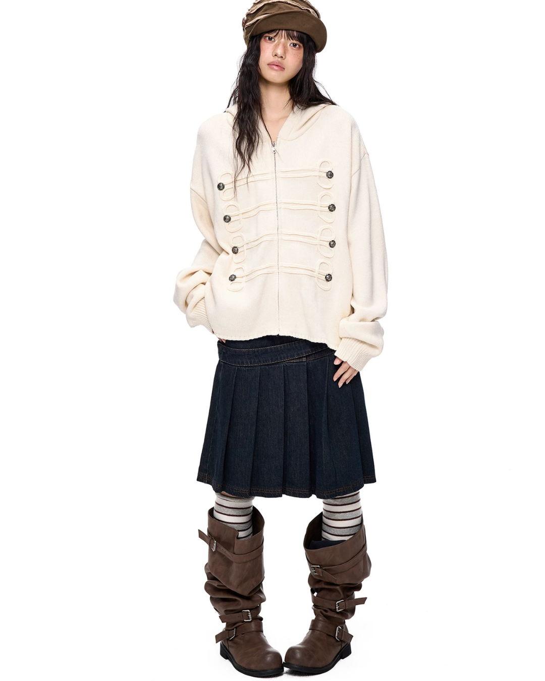 Napoleon Double-Breasted Knit Cardigan EZK0112