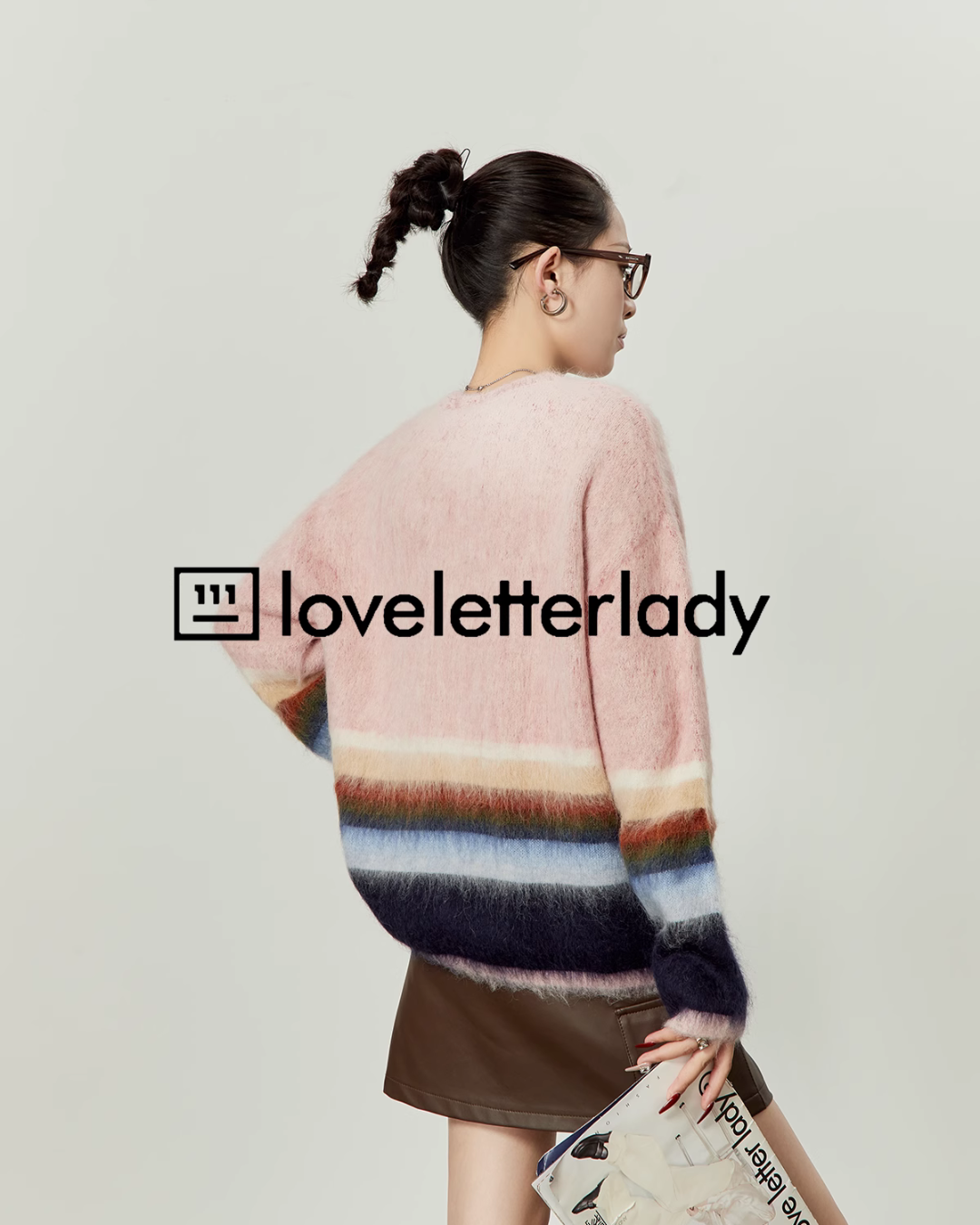 Pastel Striped Pullover Crewneck Knit LLA0391