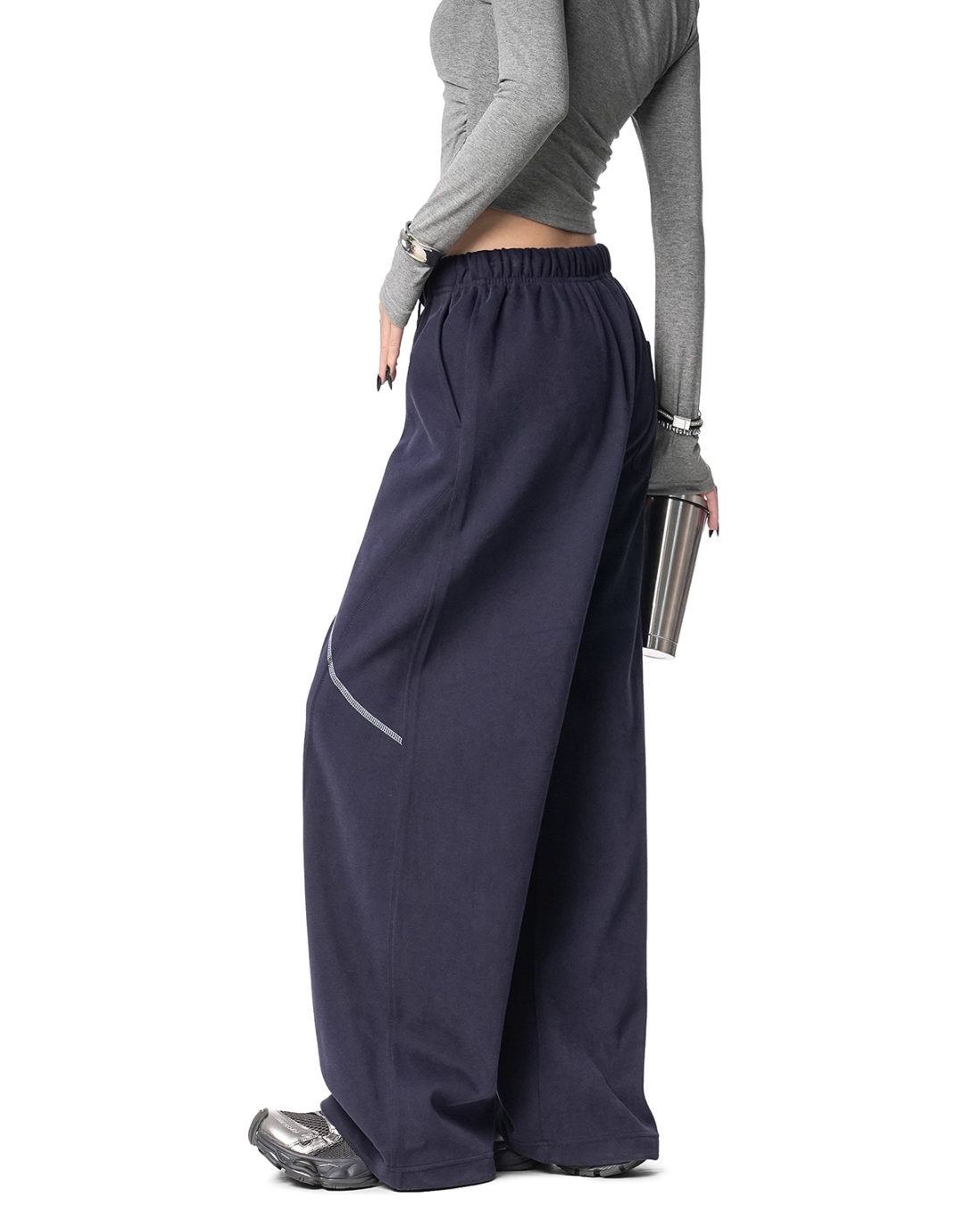 Color Contrast Stitch Sweat Pants ICM0105