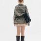 Green Plaid Drawstring Waist Shirt ZZF0360