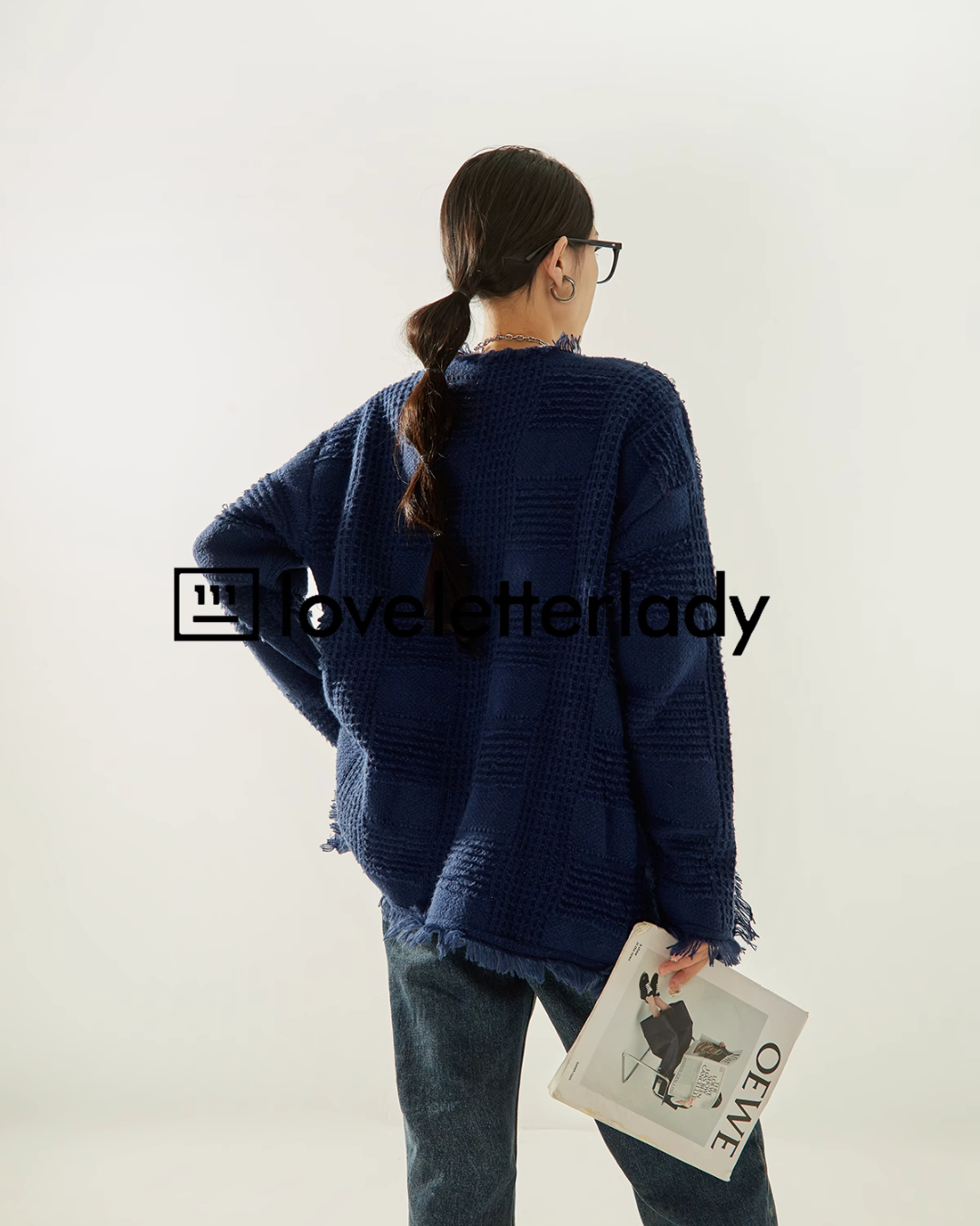 No Collar Fringe Knit Jacket LLA0404