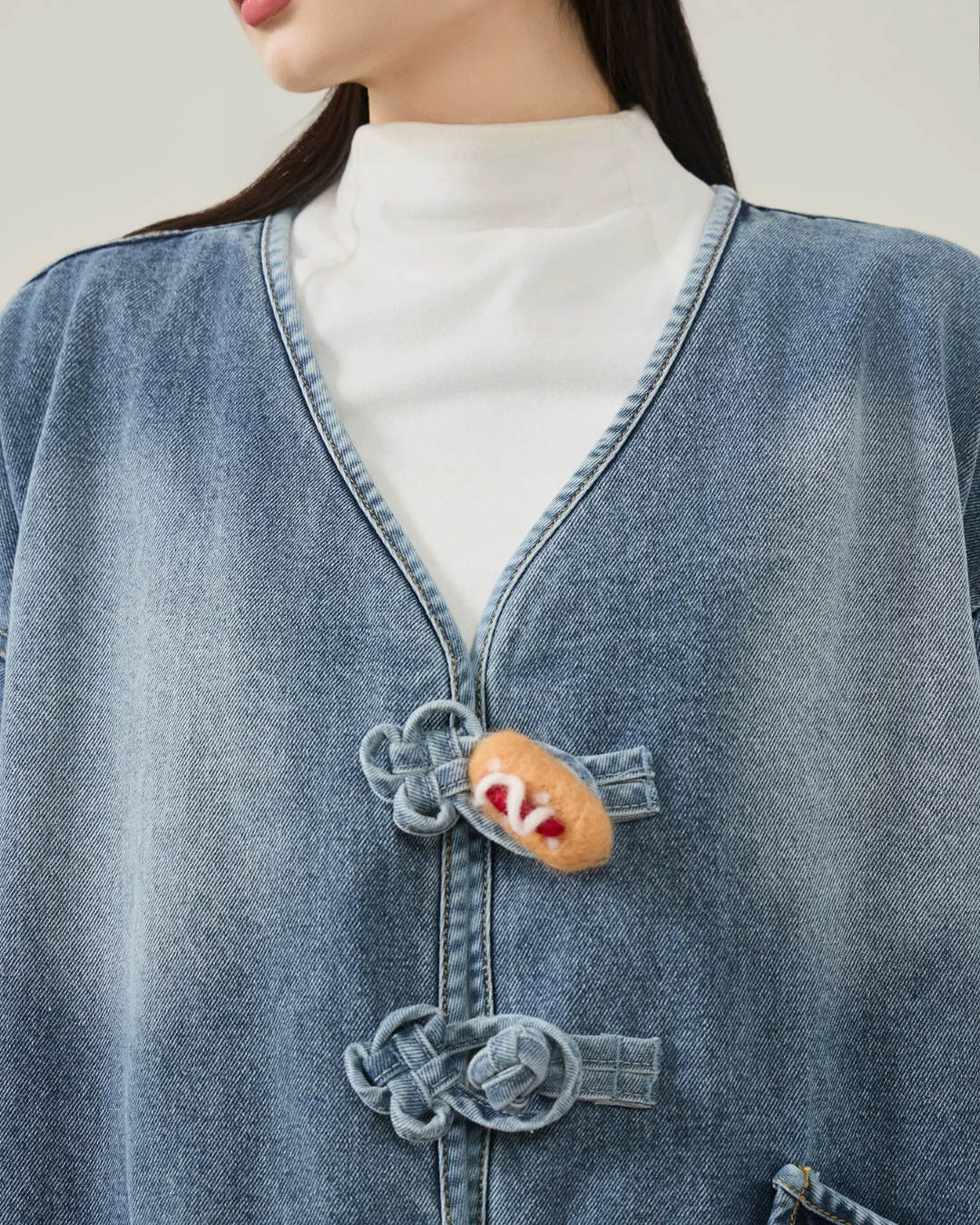 Duffle Button Denim Jacket FER0386