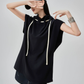 High-Neck Drawstring French Sleeve Top FER0222
