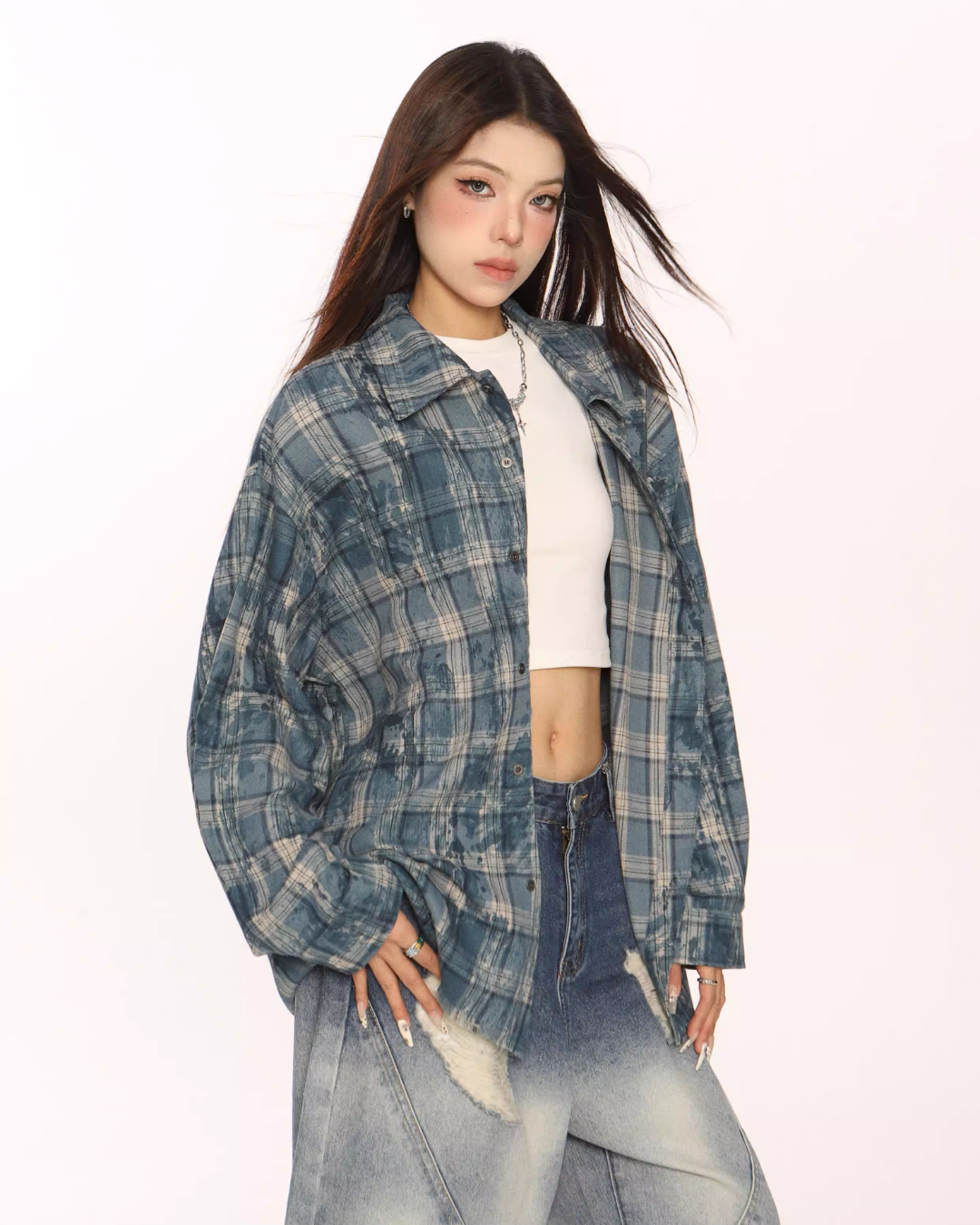 Retro Plaid Distressed Shirt BGS0044