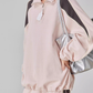Pink Stand-Collar Sweatshirt / Loose Sweatpants FER0061