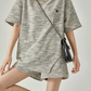 Gray Casual Short Sleeve / Shorts LLA0071