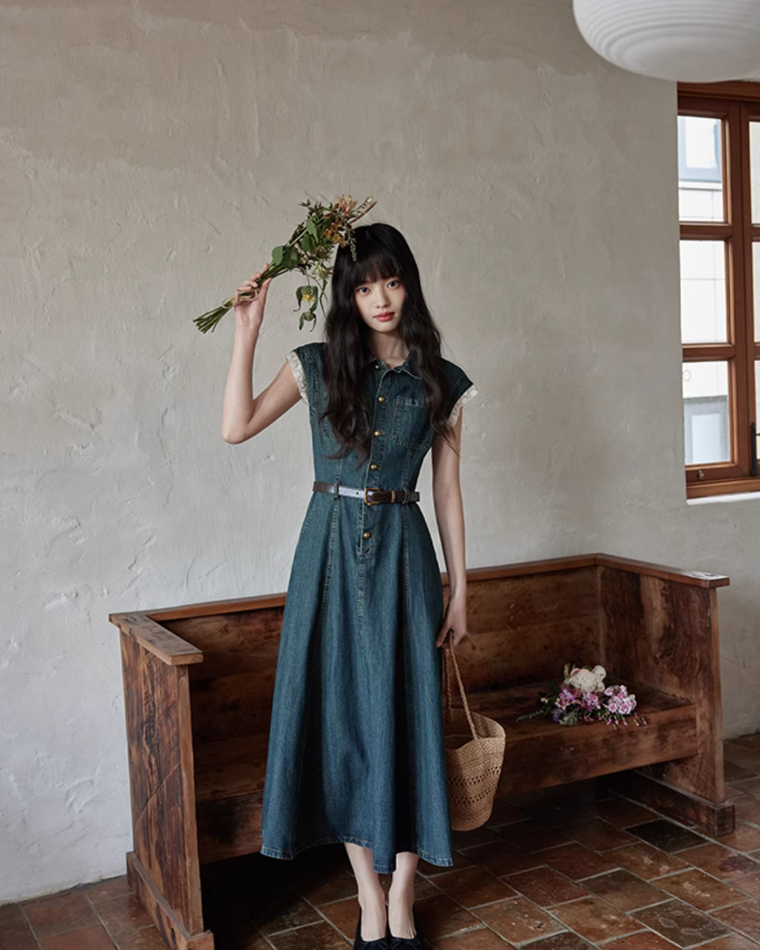 French Girly Denim Dress SMS0002