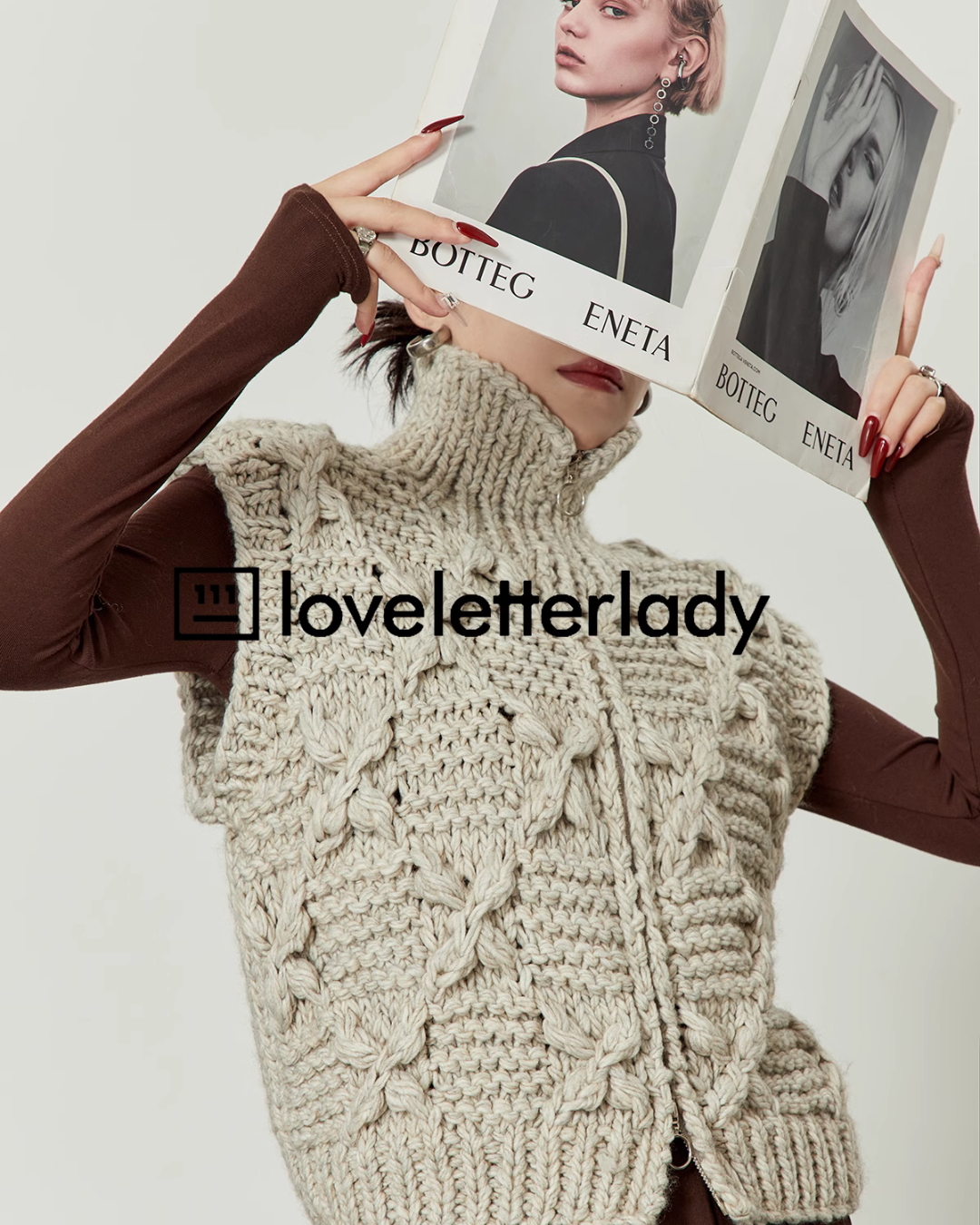 High Neck Zip Knit Vest LLA0392