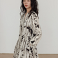 V-Neck Design Print Flare Dress VAS0003