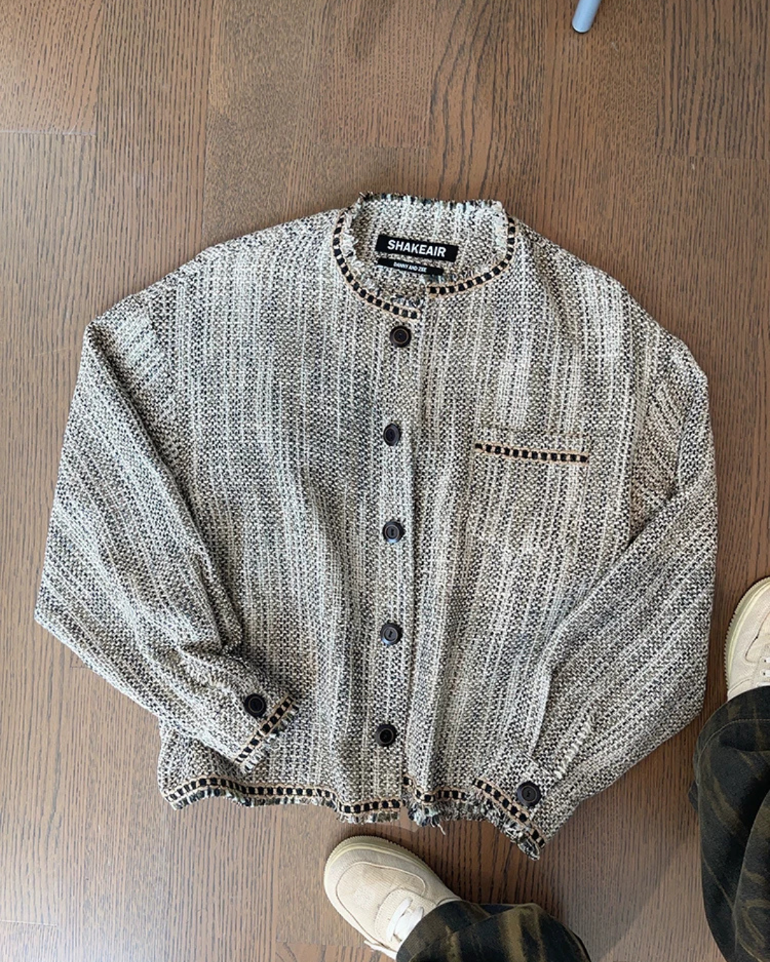 Round-Neck Tweed Jacket DAZ0005