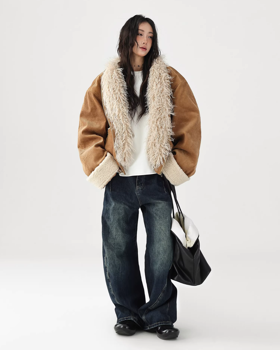 Fake Mouton Suede Coat ACS0356