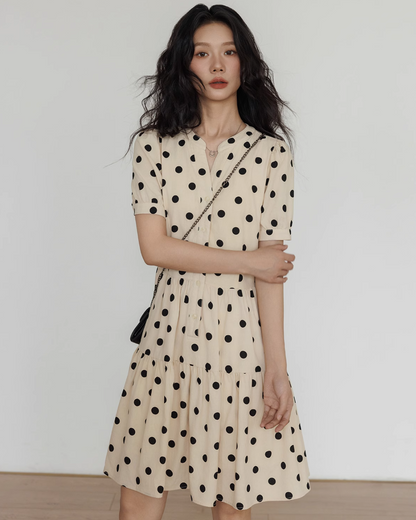 Polka Dot Tiered Dress VAS0105
