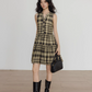 Tiered Check Shirt Mini Dress VAS0055