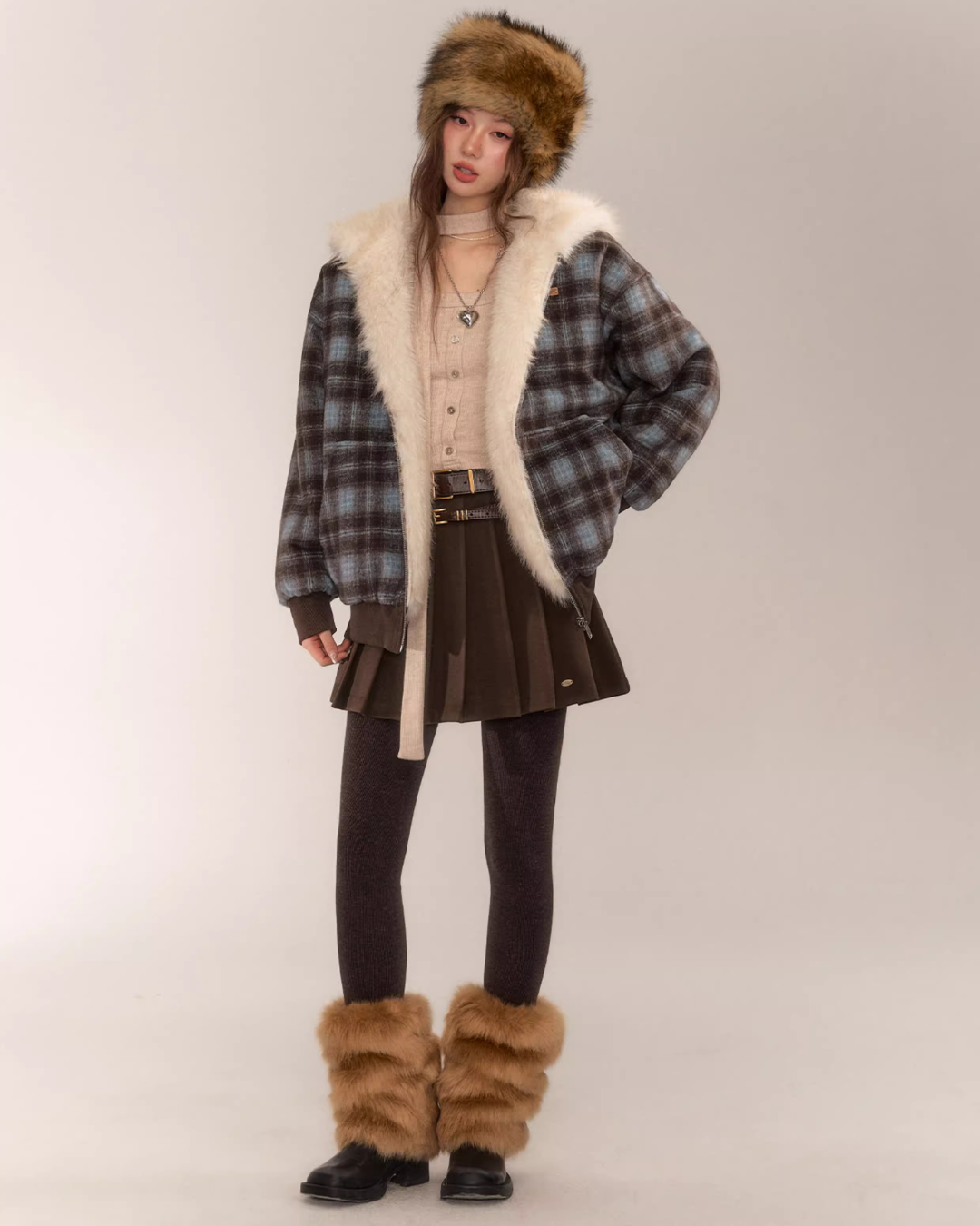 Reversible Check Fleece Jacket ASG0060