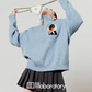 Stand Collar Knit Top / Striped Mini Skirt LLA0627