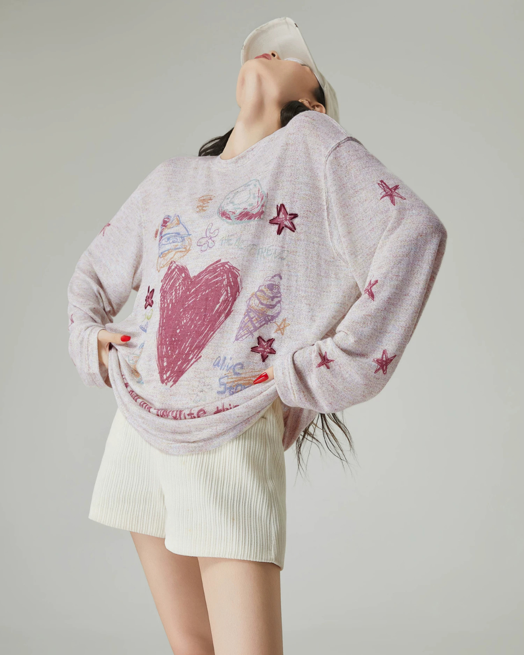 Graphic Oversized Long-Sleeve T-Shirt FER0230