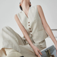 Linen V-Neck Vest / Wide Relaxed Pants FER0270
