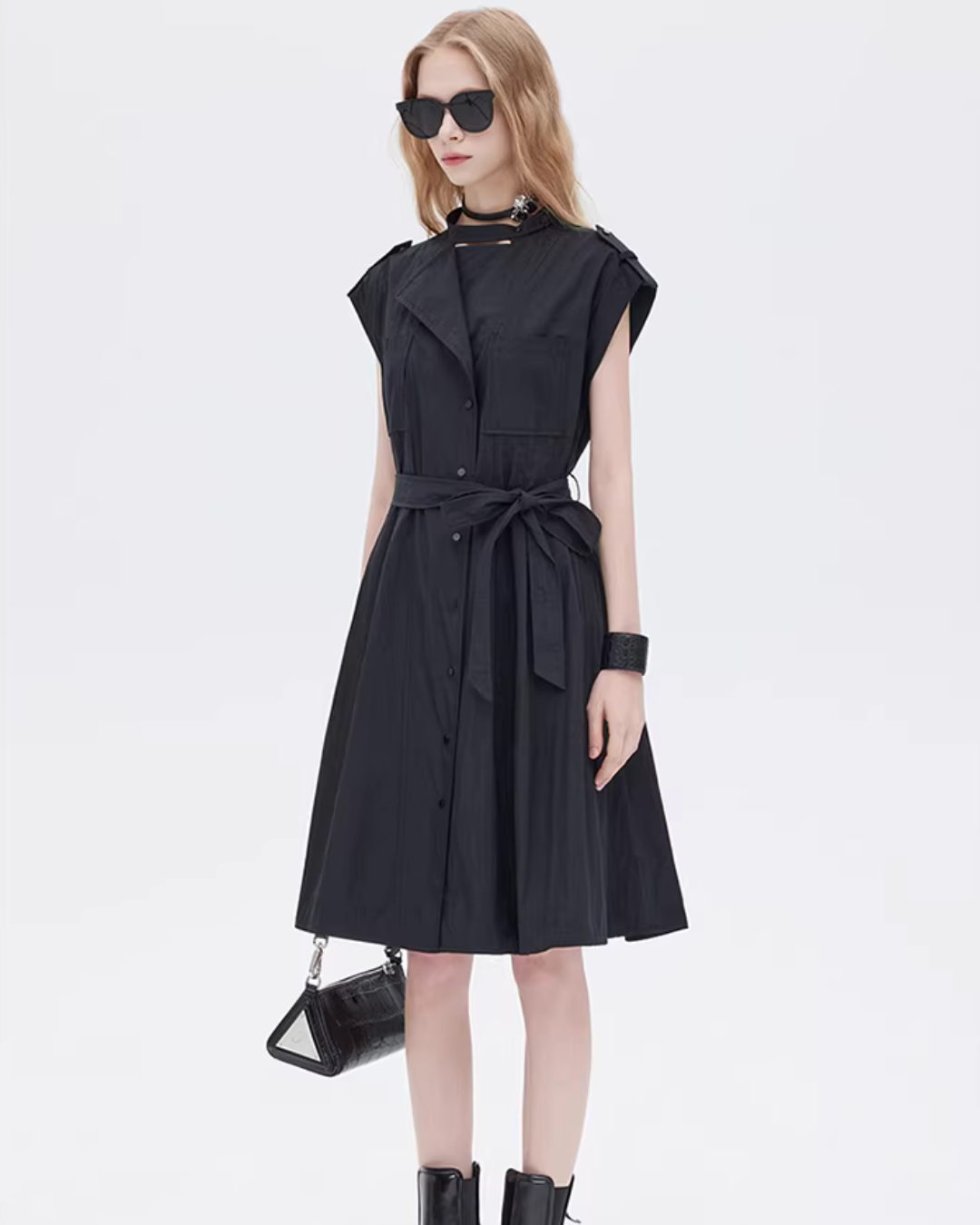Trench Coat-Style Shirt Dress SHN0055