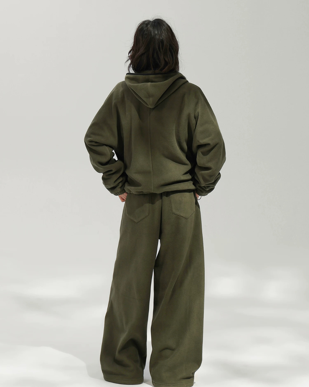 Fleece-Lined Zip-Up Hoodie / Wide Pants ACS0385