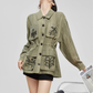 Retro Green Embroidered Shirt FER0045