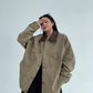 Leather Collar Military Jacket YLS0914