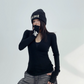 Slim Zip Long Sleeve Tops YLS0733