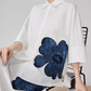 Appliqué Off-White Shirt / Half-Length Skirt FER0117