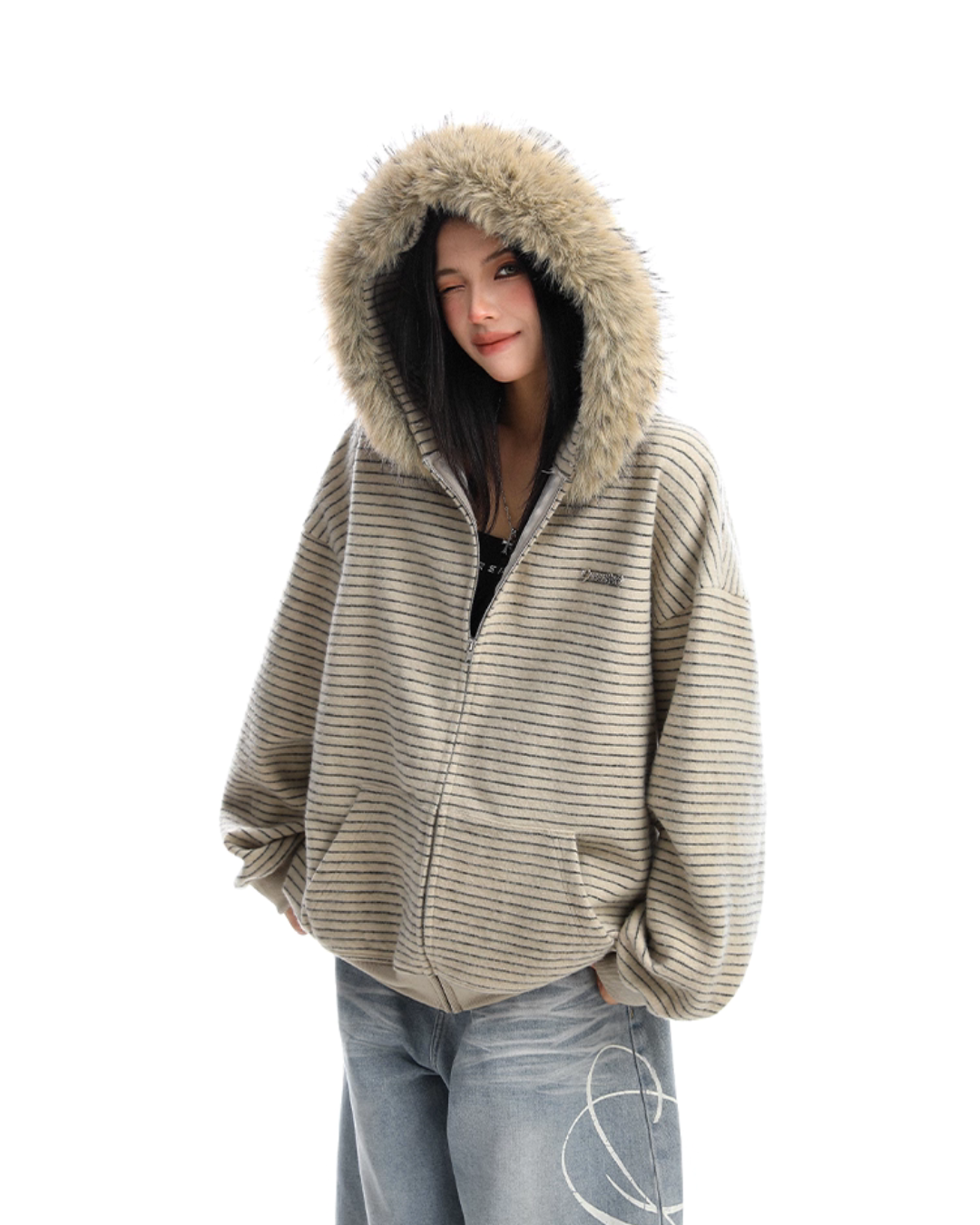 Fur Food Thin Striped Jacket BGS0019