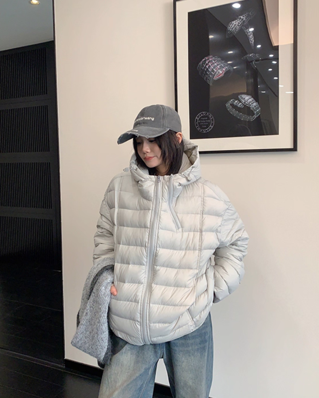 Mid-Length Down Hood Jacket YLS1010