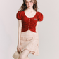 French Retro Short Sleeve Knit GOU0105