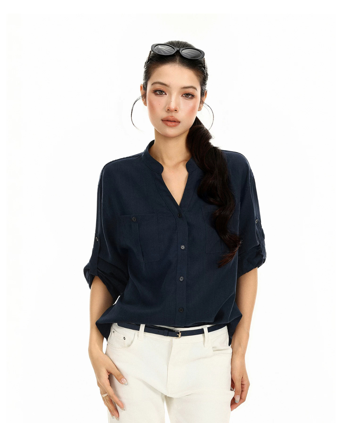 Rolled Cuff Sleeve Shirt  BGS0055