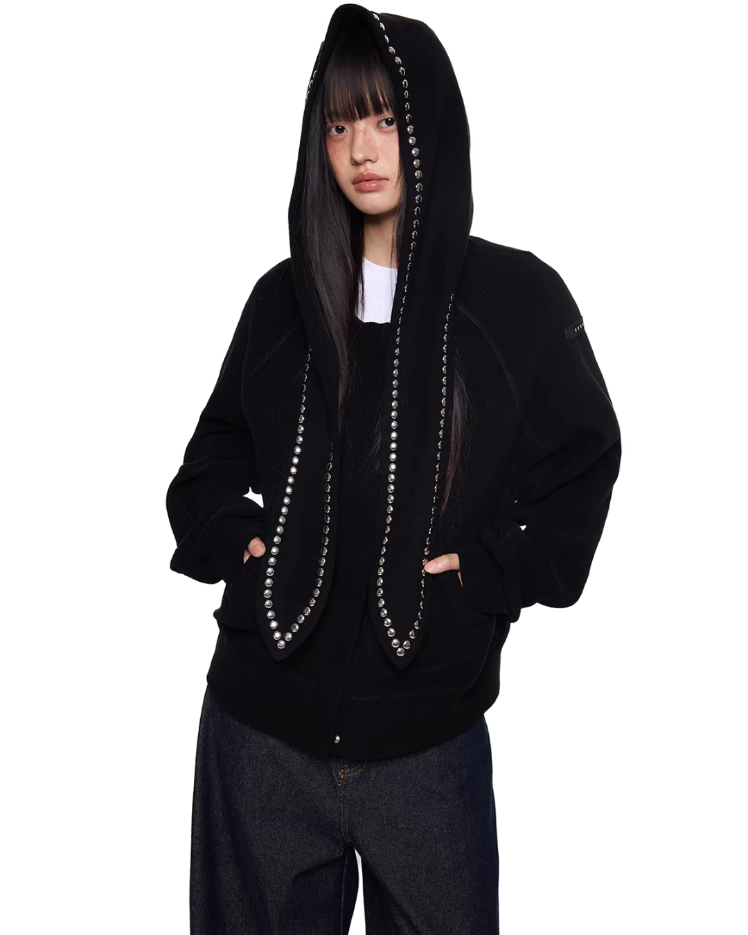 Rabbit Ear Studded Hoodie EZK0098