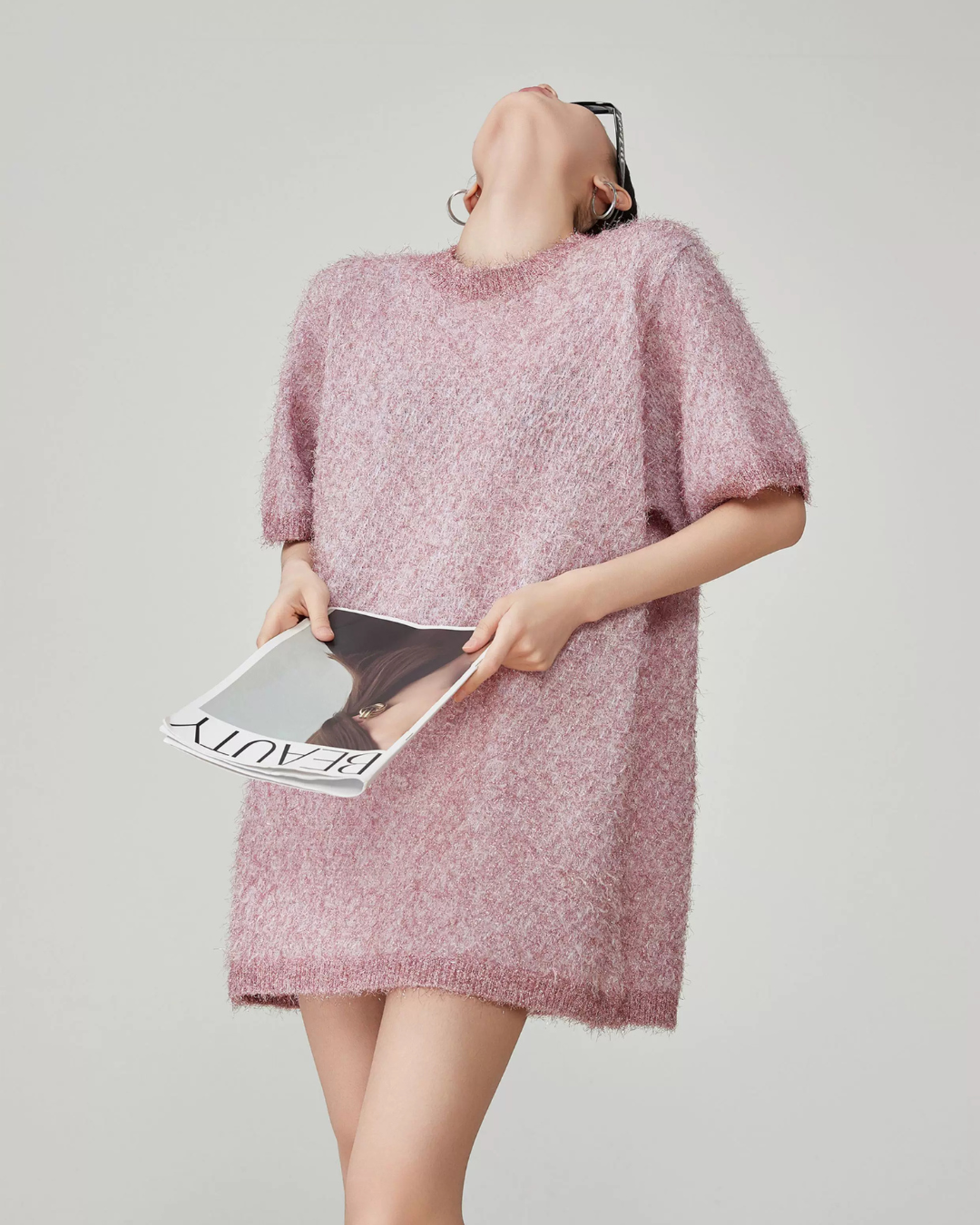 Shaggy Knit Mini Dress FER0125