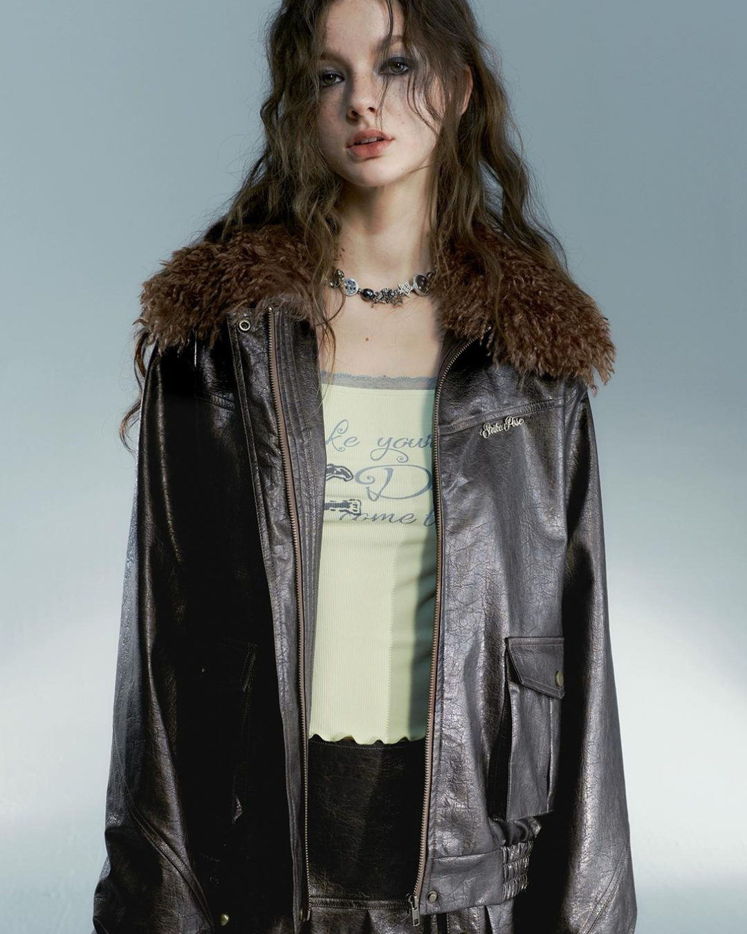 Leather Fur Jacket SAP0015