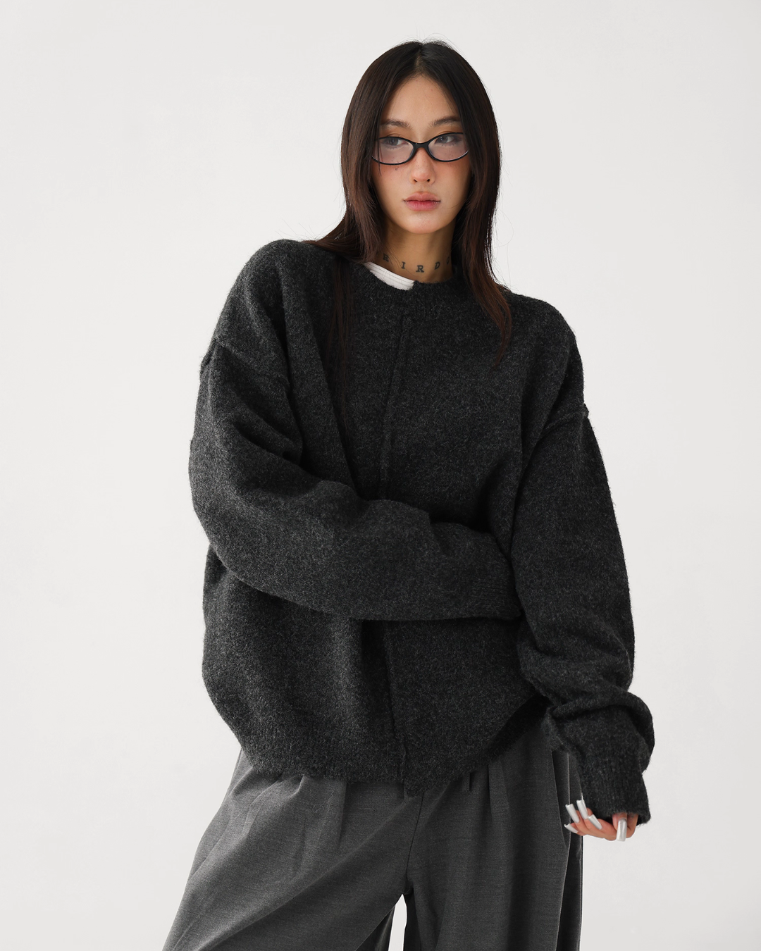 Round-Neck Pullover Knit / Scarf ACS0312