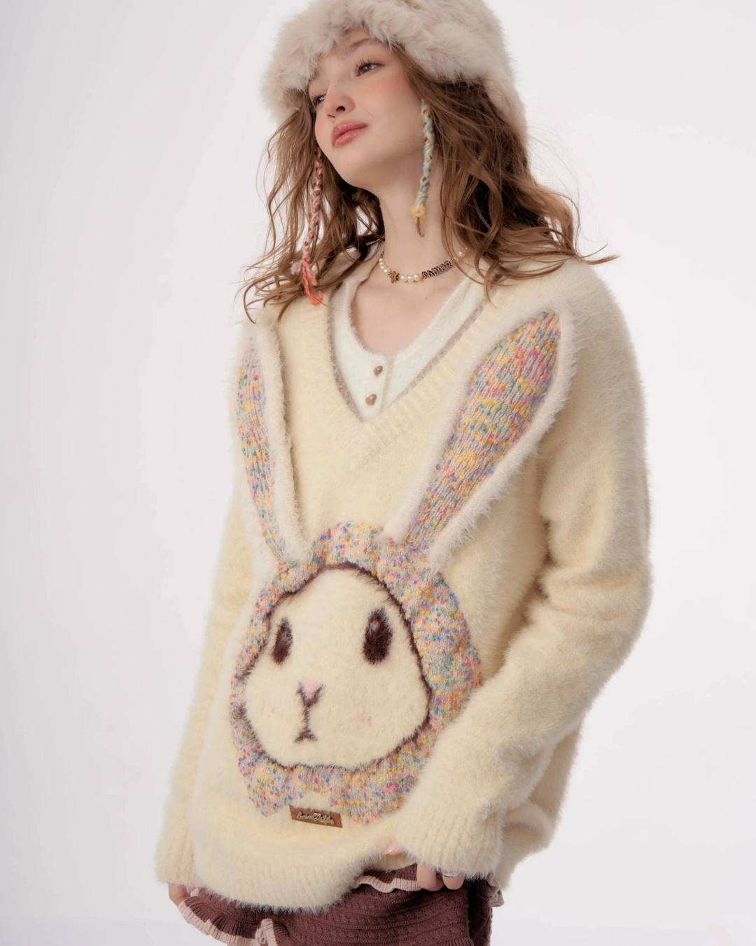 Bunny Girl Apricot Over Knit ZZF0283