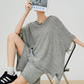 Poncho-Style Summer Knit Top / Half Pants FER0310