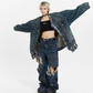 Plaid Shirt Vintage Denim Jacket MCY0005