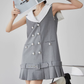 Double-Button Flare Mini Dress FER0093