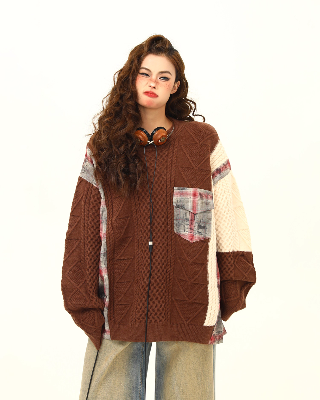 Street Patchwork Design Knit WDZ0041