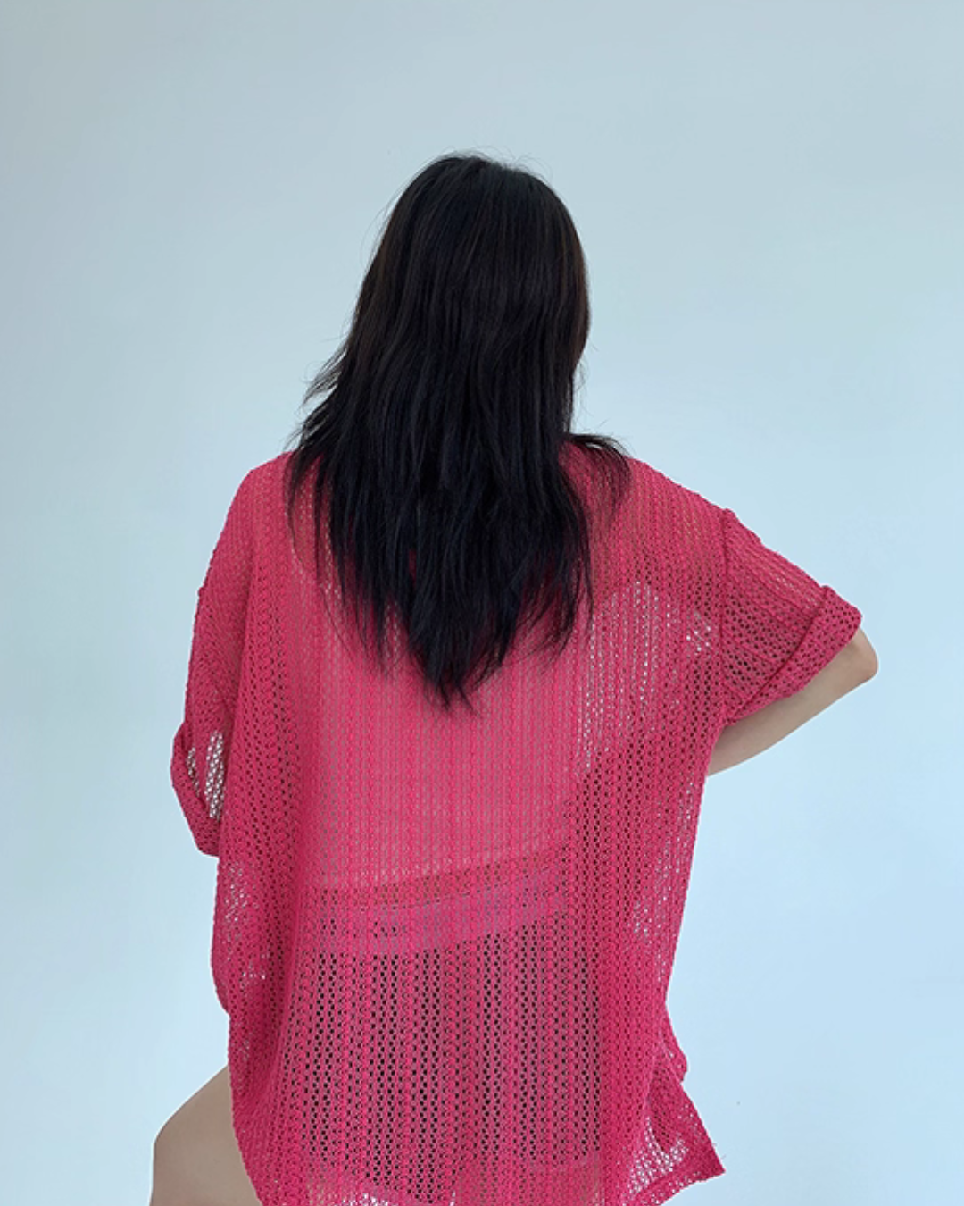 Mesh Polo Knit Top YLS0890