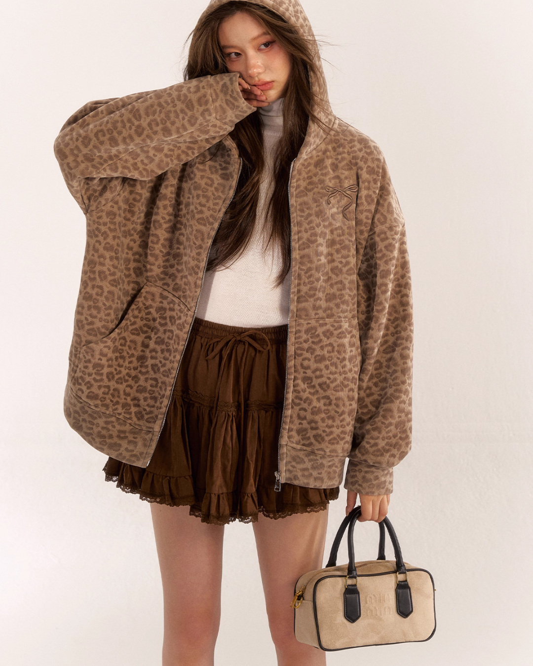 Leopard Print Knit Cardigan ASG0057