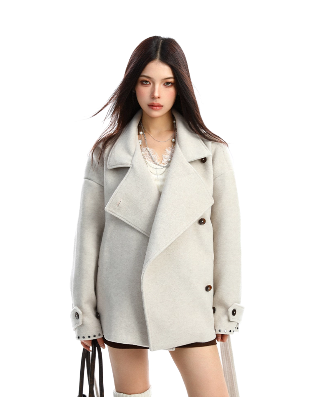 Stand Collar Mid-Length Coat BGS0035